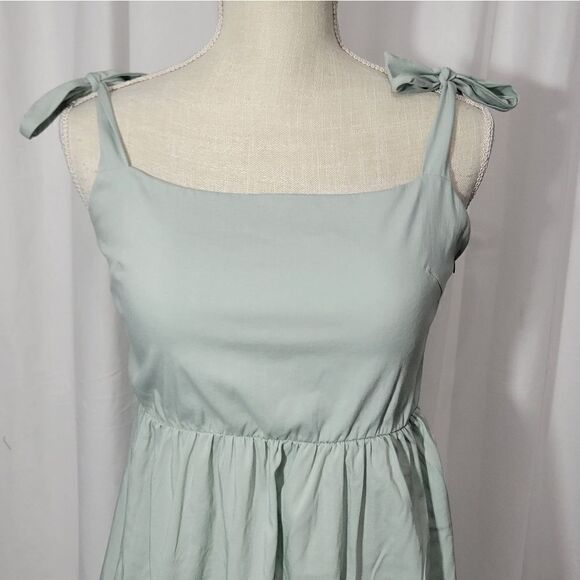 Clarisbelle shoulder tie cute mint green dress - Picture 3 of 13